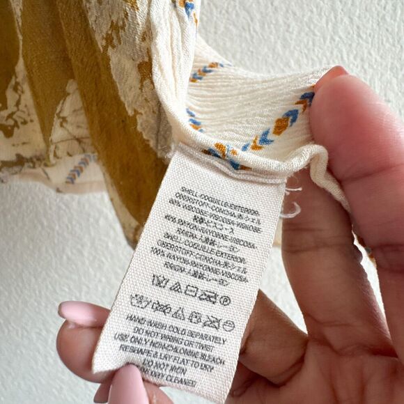 Free People Touch Of Love Tie Side Tank Top Swing Mustard Sleeveless Size XS - Picture 7 of 9